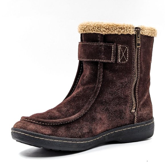 Timberland Women Winnicut Dark Brown Leather Faux Fur Lined Winter Boots size 8 - Picture 8 of 12